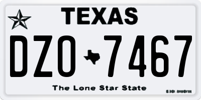 TX license plate DZO7467