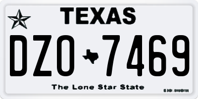 TX license plate DZO7469