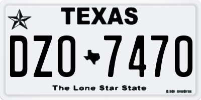 TX license plate DZO7470