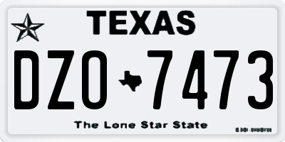 TX license plate DZO7473