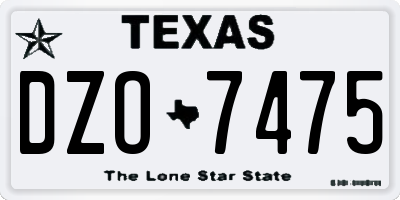 TX license plate DZO7475