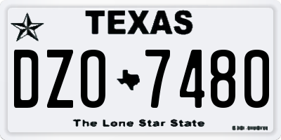 TX license plate DZO7480
