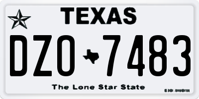 TX license plate DZO7483