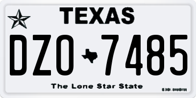 TX license plate DZO7485