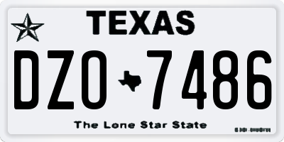 TX license plate DZO7486