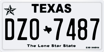 TX license plate DZO7487