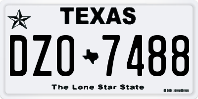 TX license plate DZO7488
