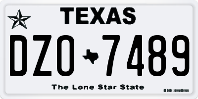 TX license plate DZO7489