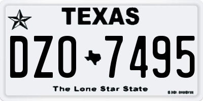 TX license plate DZO7495