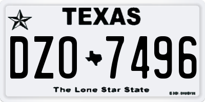 TX license plate DZO7496