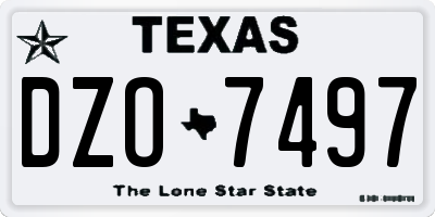 TX license plate DZO7497