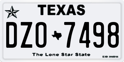 TX license plate DZO7498