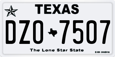 TX license plate DZO7507