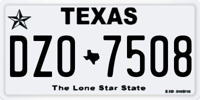 TX license plate DZO7508