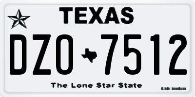 TX license plate DZO7512