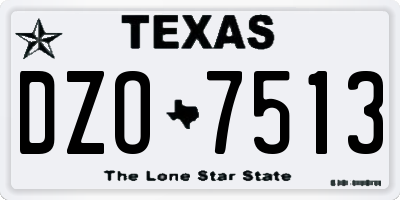TX license plate DZO7513