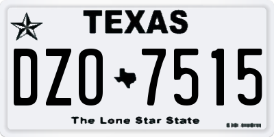 TX license plate DZO7515