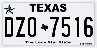 TX license plate DZO7516