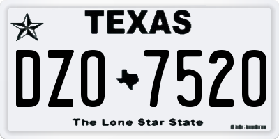 TX license plate DZO7520