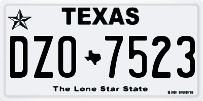 TX license plate DZO7523