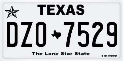 TX license plate DZO7529