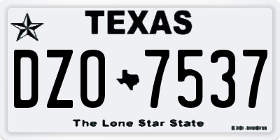 TX license plate DZO7537
