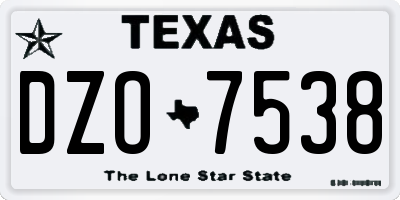 TX license plate DZO7538