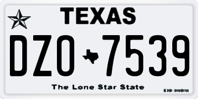 TX license plate DZO7539