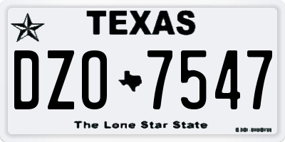 TX license plate DZO7547