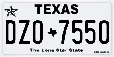 TX license plate DZO7550