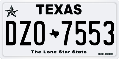 TX license plate DZO7553