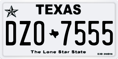 TX license plate DZO7555