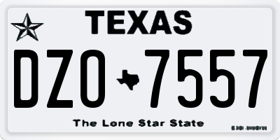 TX license plate DZO7557