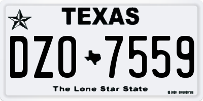 TX license plate DZO7559