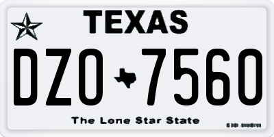 TX license plate DZO7560