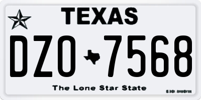 TX license plate DZO7568