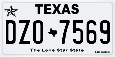 TX license plate DZO7569