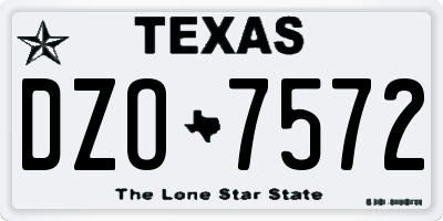 TX license plate DZO7572