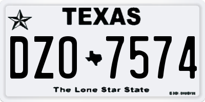 TX license plate DZO7574