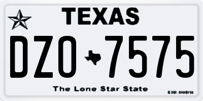 TX license plate DZO7575