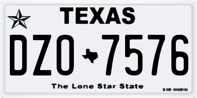 TX license plate DZO7576