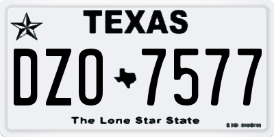 TX license plate DZO7577