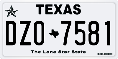TX license plate DZO7581