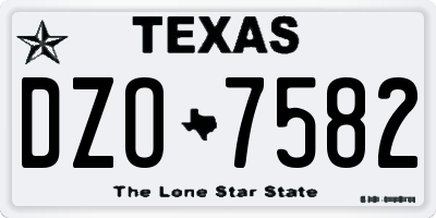 TX license plate DZO7582