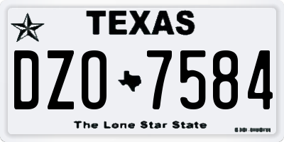 TX license plate DZO7584