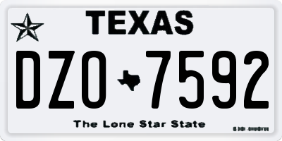 TX license plate DZO7592