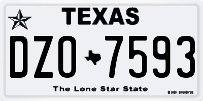 TX license plate DZO7593
