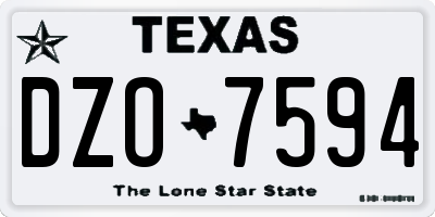 TX license plate DZO7594