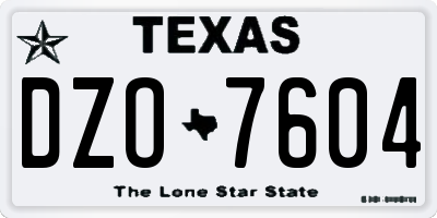 TX license plate DZO7604