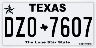 TX license plate DZO7607